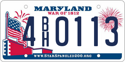 MD license plate 4BH0113