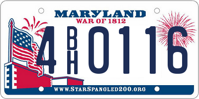 MD license plate 4BH0116