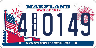 MD license plate 4BH0149