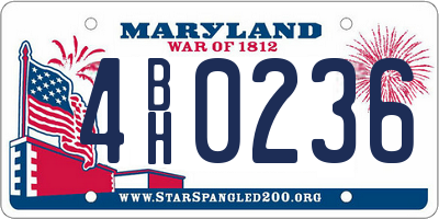 MD license plate 4BH0236