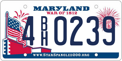 MD license plate 4BH0239