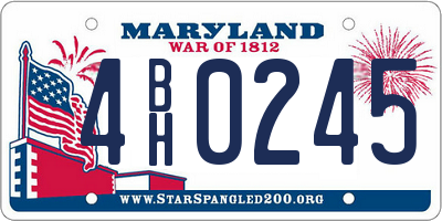 MD license plate 4BH0245