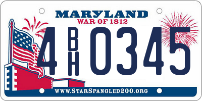MD license plate 4BH0345