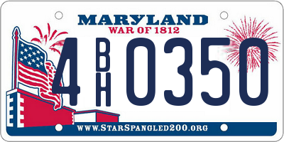 MD license plate 4BH0350