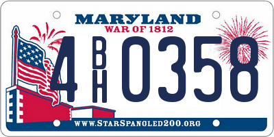 MD license plate 4BH0358
