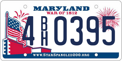 MD license plate 4BH0395