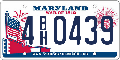 MD license plate 4BH0439