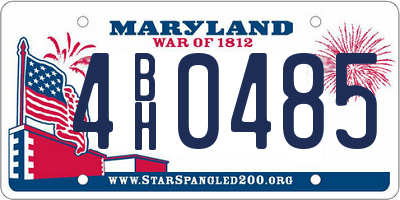 MD license plate 4BH0485