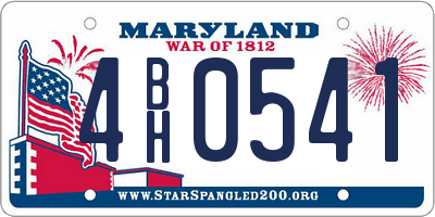 MD license plate 4BH0541