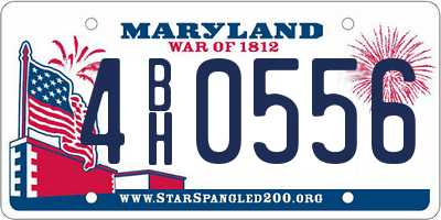 MD license plate 4BH0556