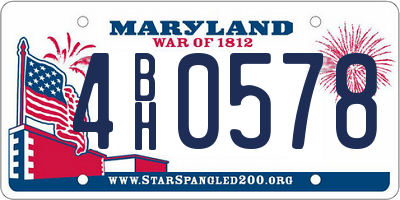 MD license plate 4BH0578
