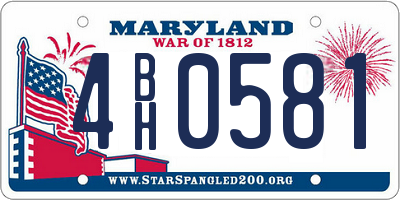 MD license plate 4BH0581