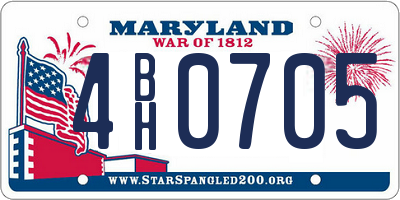 MD license plate 4BH0705