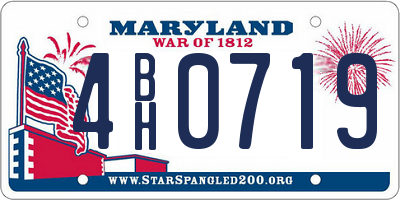 MD license plate 4BH0719