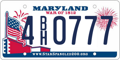 MD license plate 4BH0777