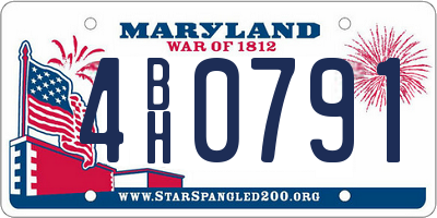 MD license plate 4BH0791