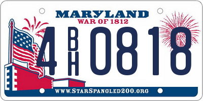 MD license plate 4BH0818