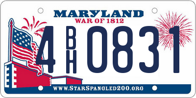 MD license plate 4BH0831
