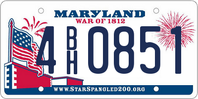 MD license plate 4BH0851