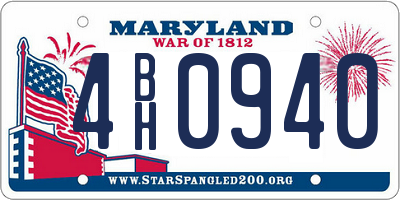 MD license plate 4BH0940