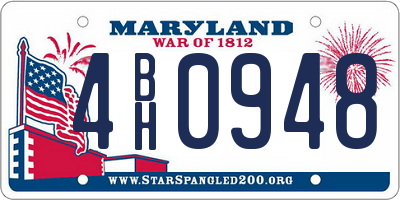 MD license plate 4BH0948
