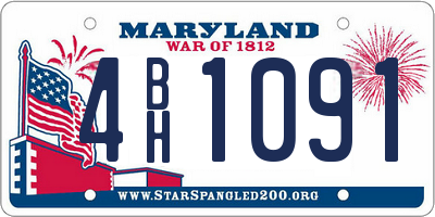 MD license plate 4BH1091