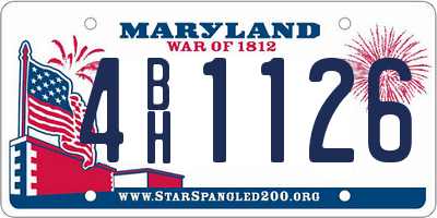 MD license plate 4BH1126
