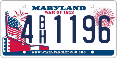 MD license plate 4BH1196
