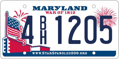 MD license plate 4BH1205