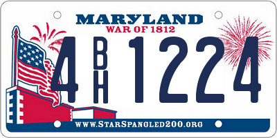 MD license plate 4BH1224