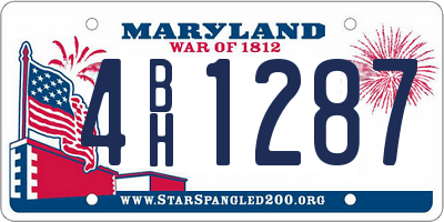 MD license plate 4BH1287
