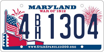 MD license plate 4BH1304