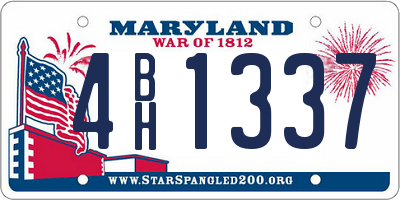 MD license plate 4BH1337
