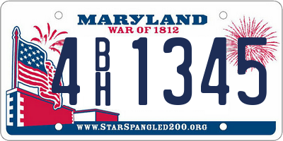 MD license plate 4BH1345