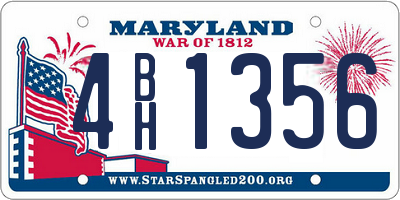 MD license plate 4BH1356