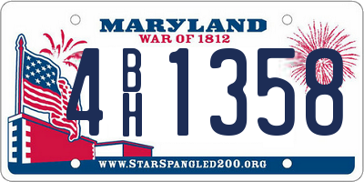 MD license plate 4BH1358