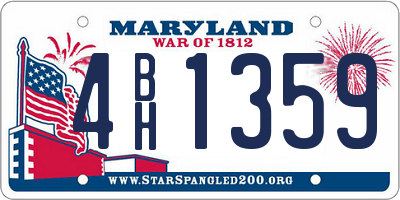 MD license plate 4BH1359