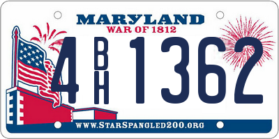 MD license plate 4BH1362
