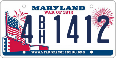 MD license plate 4BH1412