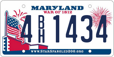 MD license plate 4BH1434