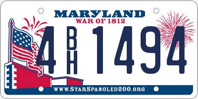 MD license plate 4BH1494