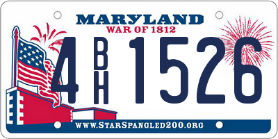 MD license plate 4BH1526