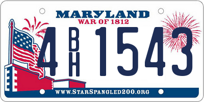 MD license plate 4BH1543