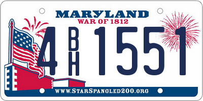 MD license plate 4BH1551