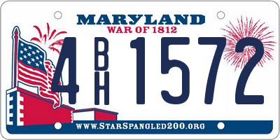 MD license plate 4BH1572