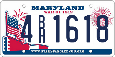 MD license plate 4BH1618