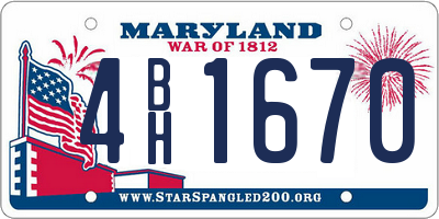 MD license plate 4BH1670