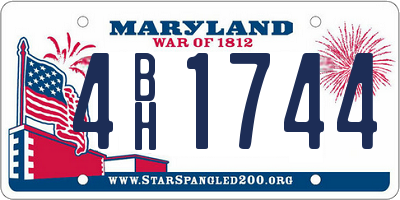 MD license plate 4BH1744