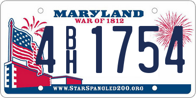 MD license plate 4BH1754