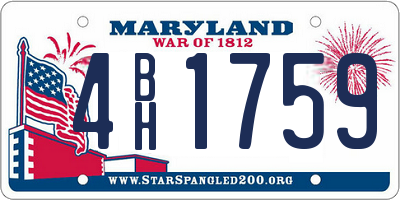 MD license plate 4BH1759